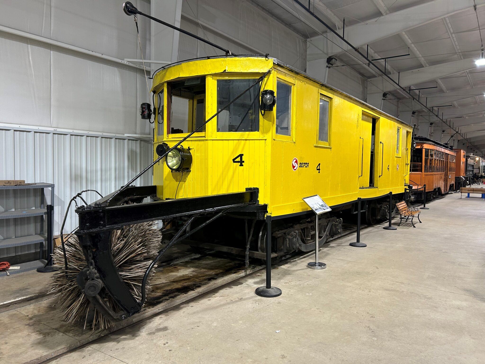 SEPTA Snow Sweeper #4 After Repainting 4-20-24. Scott Becker Photo