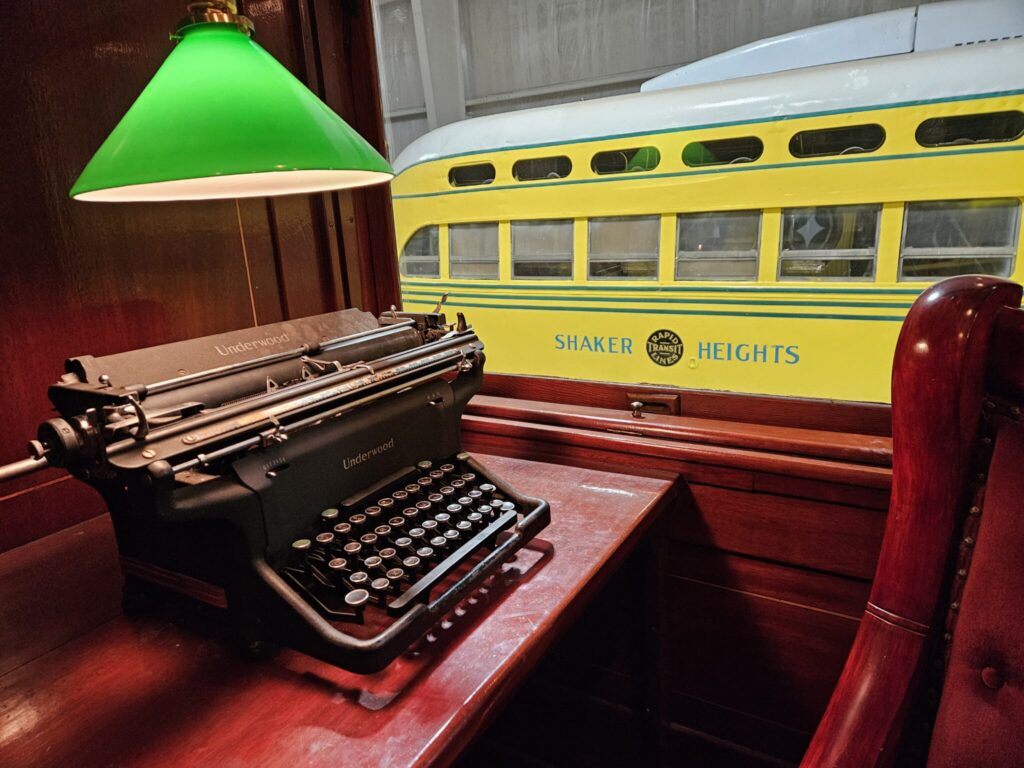 typewriter with lamp