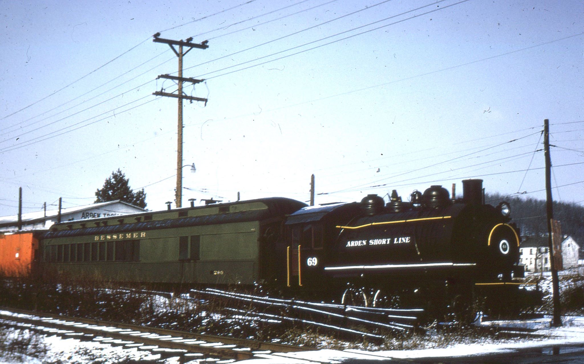 steam engine coupled to combine car at PTM