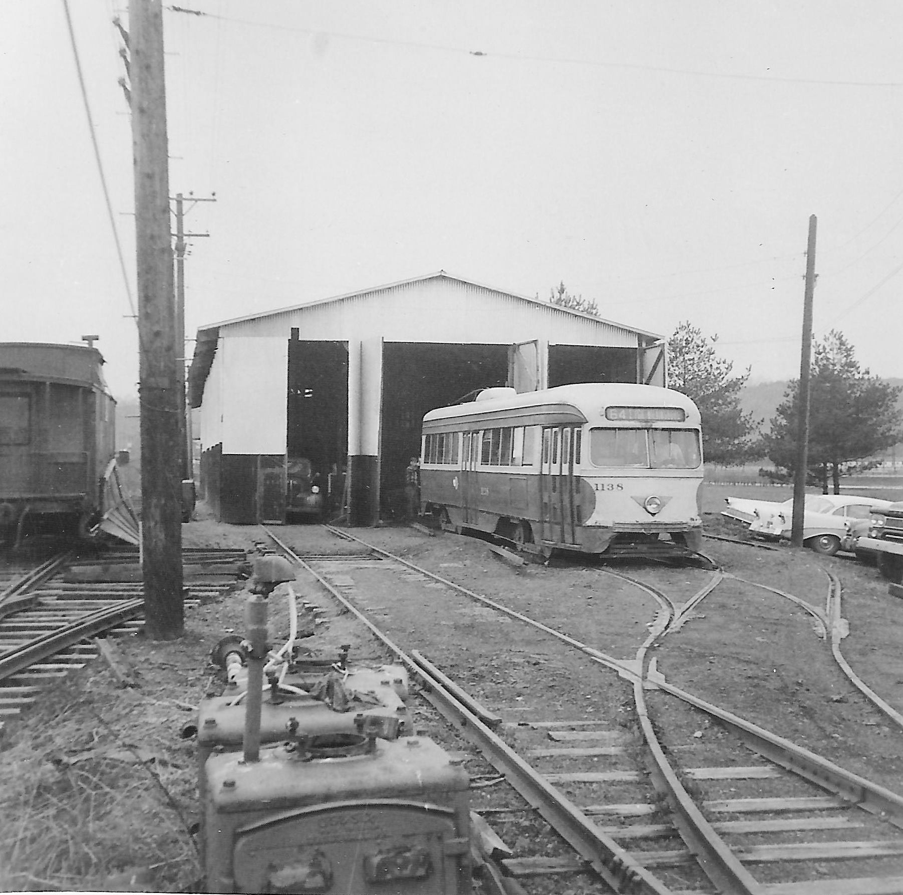 1138 sits in front of car barn